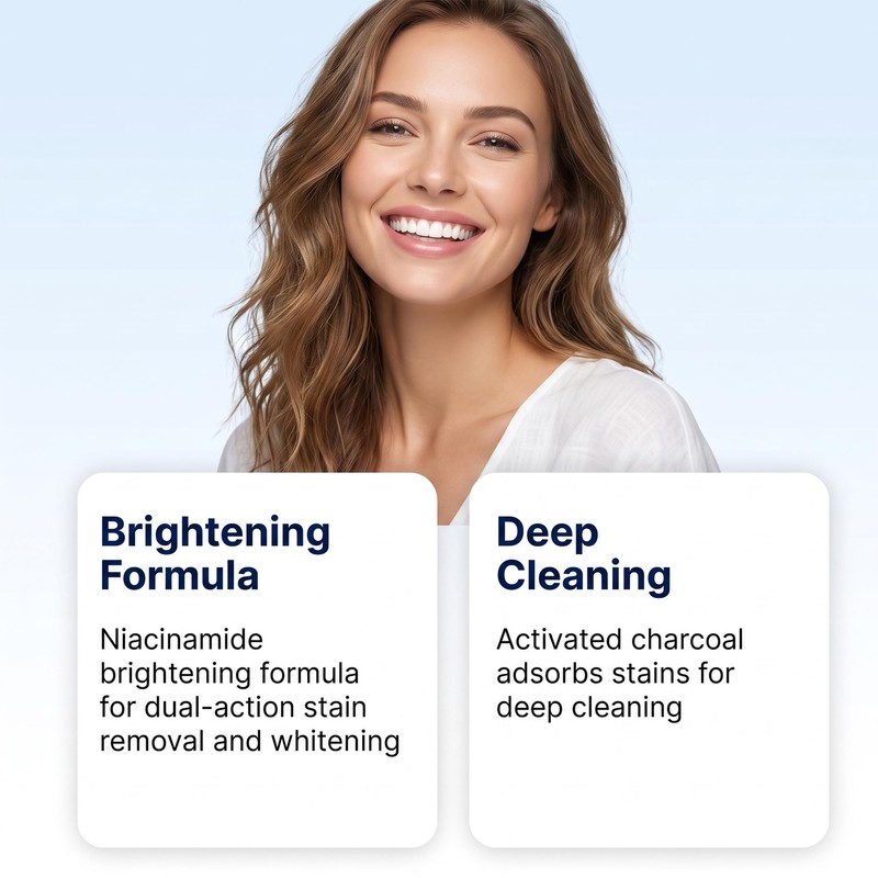 Niacinamide Whitening Toothpaste,Niacinamide Foam Whitening Toothpaste,Brightens & Whitens Teeth,Natural Gentle,Fresh