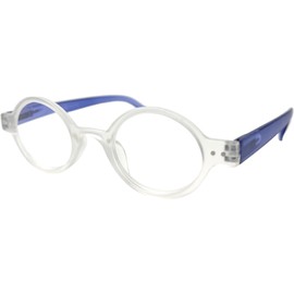 Incredible Bargains The Poppy, Plastic Round Style Reading Glasses + 2.75 Clear and Purple
