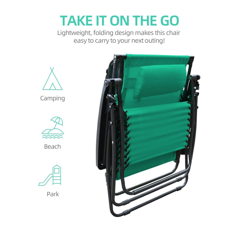 Jeco Oversized Zero Gravity Chair with Sunshade and Drink Tray