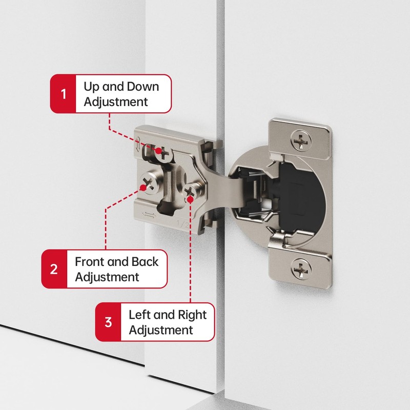 MEICCIPLUS Soft Close Cabinet Hinges 10 Pack, 1-1/4 inch Overlay,