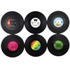 Dooppa 6PCS Coasters Retro Vinyl CD Record Coaster Classic Music