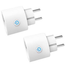 Antela WiFi Smart Socket, Smart Home WiFi Socket Compatible with Alexa, Google Assistant, Power Consumption Measurement, Voice Control, App Remote Control, Schedule, 2.4 GHz, 16 A, 2 PCs