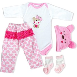 kgniess me Reborn Baby Dolls Clothes for 17-23 Inch Newborn Baby Doll Girl, Baby Doll Clothes Outfit Accessories fit 17-23 Inch Baby Doll Girl