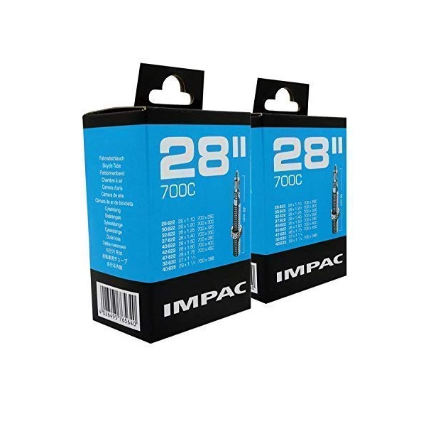 Impac 2pk Cycle Tubes 28" / 700c 28-45c (28-47/622-635) Presta Valve - Twin Pack
