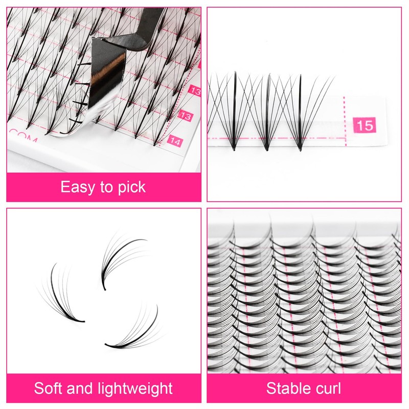 TDANCE Premade Fans Eyelash Extensions 320 Fans Pre Made Fans