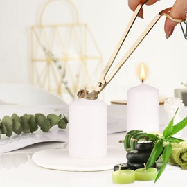 YioQio 3-in-1 Candle Accessory Set, Candle Wick Trimmer,Candle Wick Dipper,Candle Cutter, Candle Snuffer with Gift Package for Candle Lovers (Gold)