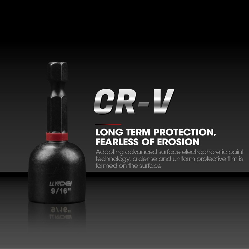 LLNDEI Magnetic Impact Nut Driver Set, 55PCS 1/4 socket set