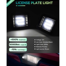 PWOBVZ F150 LED License Plate Lights for 2015-2020 Ford F150 Accessories, LED Tag Lamp Assembly for 2017-2022 Raptor, Smoked Lens Rear Bumper License Plate Lights, 6000K White