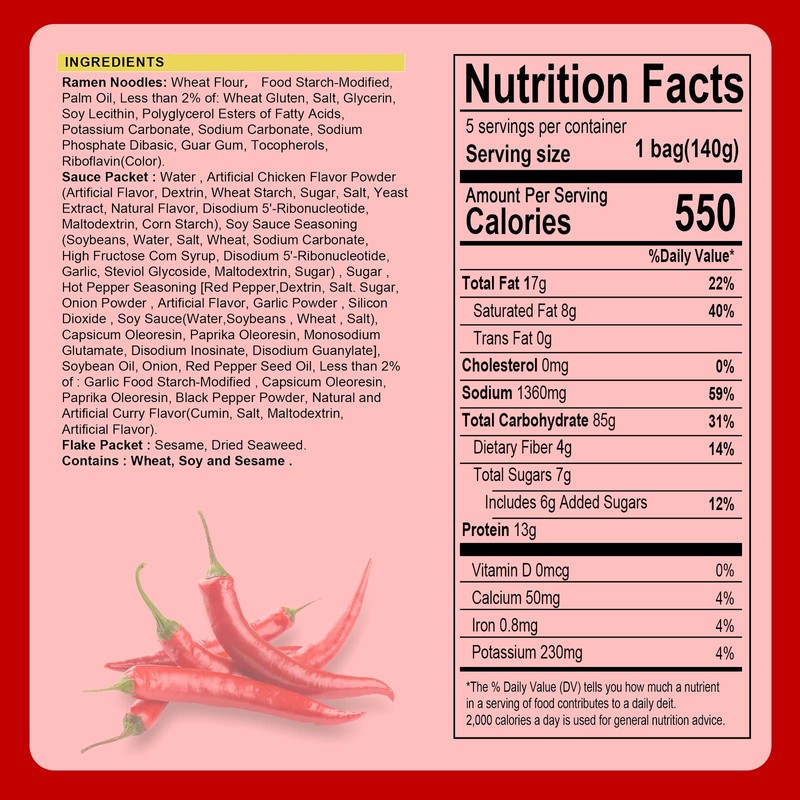 Samyang 2X Spicy Flavor Buldak Ramen Pack of 5