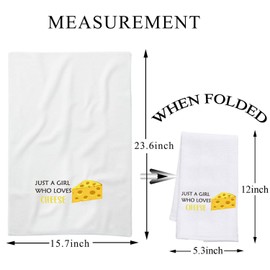BDPWSS Funny Cheese Gift Just A Girl Who Loves Cheese Kitchen Towel for Cheeses Lover Gifts Cheese Fans Gift Food Lover Gift (Girl Lover Cheese TW)