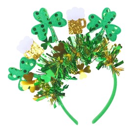 St. Patrick's Day Headband Shamrock Hairband Sparkle Green Lucky Clover Headband Glitter St Patrick's Day Hair Accessory for Women Girls Kids Irish Party Celebration Parades Festival Headdress 1PCS