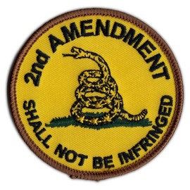 Motorcycle Biker Jacket or Vest Patch - Round Gadsden Flag Patch Don't Tread On Me - 2nd Amendment, Coiled Snake