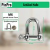PinPro 4 x M6 Stainless Steel Shackles Straight Short Shape
