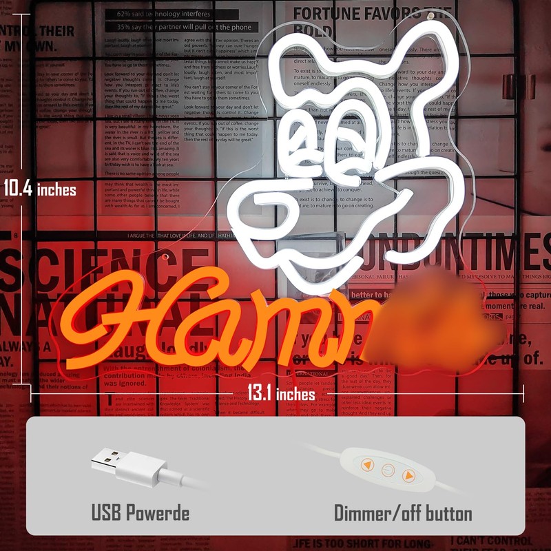 JooeTuu Hamms Beer Bear Neon Sign for Wall Decor Dimmable
