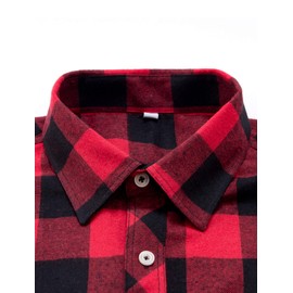 Alimens & Gentle Men's Button Down Regular Fit Long Sleeve Plaid Flannel Casual Shirts