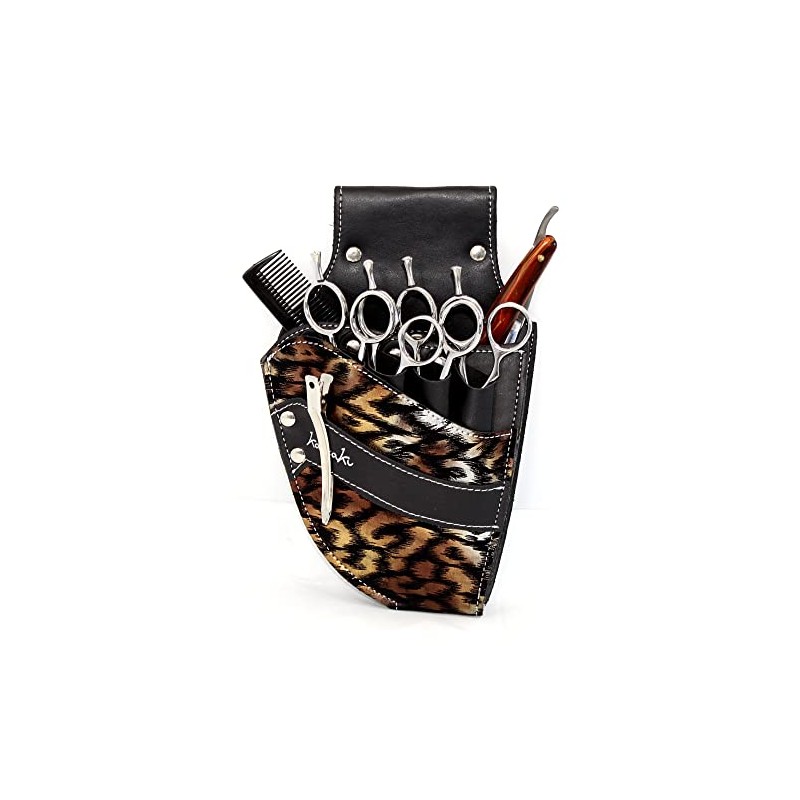 Hairdressing Scissor Pouch by Kassaki Black Check Tool Belt Bag