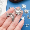 WOCRAFT 120pcs Antique Silver Sun Moon Star Charms for Jewelry