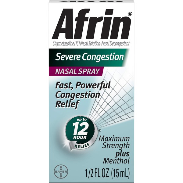 Afrin Nasal Spray Severe Congestion 15 mL (Pack of 4)