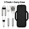 3-Piece Stainless Steel BBQ Grill Tool Set for Outdoor Cooking
