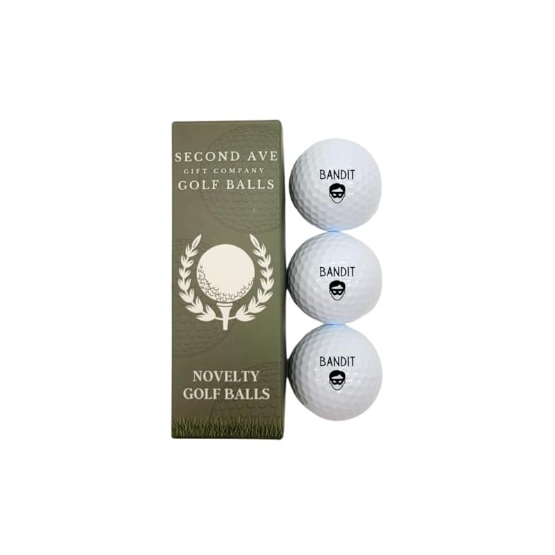 Second Ave Pack of 3 Joke Funny Golf Balls Bandit