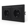 JIMEIDA Double Socket Black Smooth Skin Feel Double with Plug-In