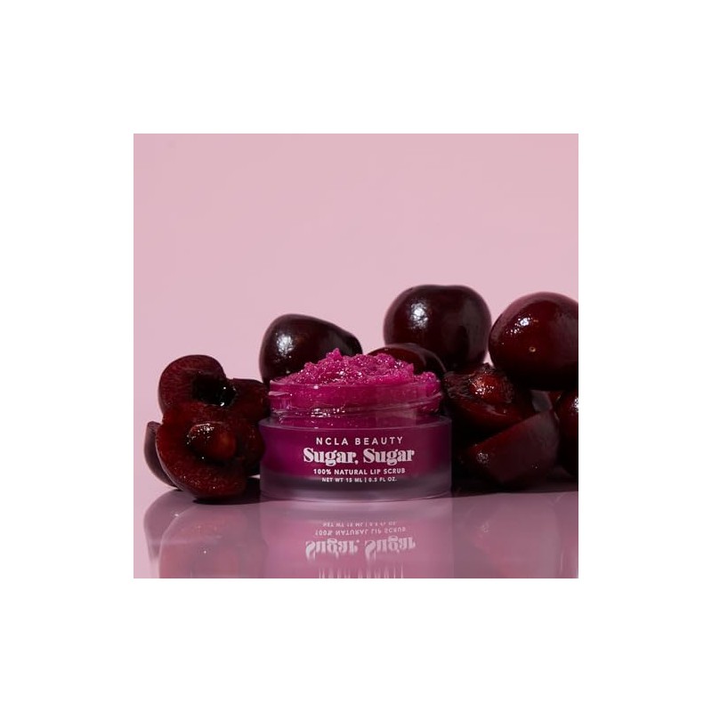 NCLA 100% natural, azúcar vegano, exfoliante de labios (cereza negra)
