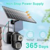 Sansco 2PCS 4MP Home WIFI Security Camera Solar Panel PTZ