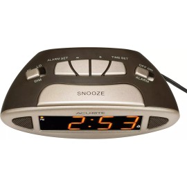 AcuRite 13027A Intelli-Time Digital Alarm Clock,Black