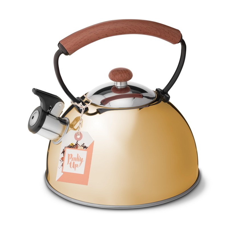 Pinky Up Hadley Stainless Steel Tea Kettle for Stovetop, Whistling