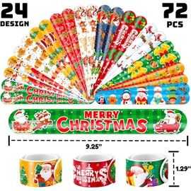 Cherry Snow Christmas Party Set (144PCS) |72 Temporary Tattoos and Slap Bracelets Fantasy Merry Benefit Stocking Stuffers Holiday Decorations for Classroom Gifts and Uses / 체리스노우 크리스마스 파티 세트(144PCS) | 72개의 임시 문신과 슬랩 팔찌 판타지 메리 혜택 스타킹 스터퍼 교실 선물 및 용 홀리데이 장식