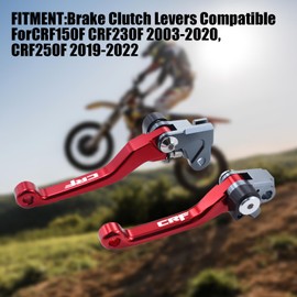 GWH Motorcycle CNC Aluminum Billet Foldable Brake Clutch Lever Handle Levers for CRF150F CRF230F 03-20 CRF250F 19-22 CRF 230F 230 F 150F 150 250 250F Dirt Pit Bike Motorbike