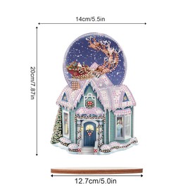 Diamond Painting Christmas House Desktop Ornaments DIY Diamond Art Christmas Table Paint by Number Mosaic Arts Crafts Home Living Room Office Christmas Table Top Decor