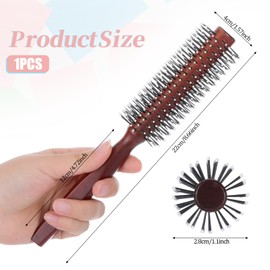 Small Round Brush for Short Hair, Round Brush for Blow Drying Styling Curling Heat Resistant Nylon Spherical Comb Teeth Styling Brushes Portable Travel Size Circular Hairbrush for Women and Men