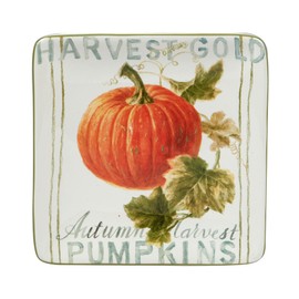 Certified International Autumn Harvest Set Square Canape/Luncheon Plates, Set of 4, Small