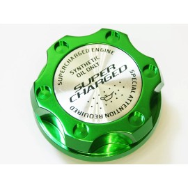 Unbranded FITS DODGE CHARGER CHALLENGER V8 SUPERCHARGED HEMI BILLET ENGINE OIL CAP GREEN