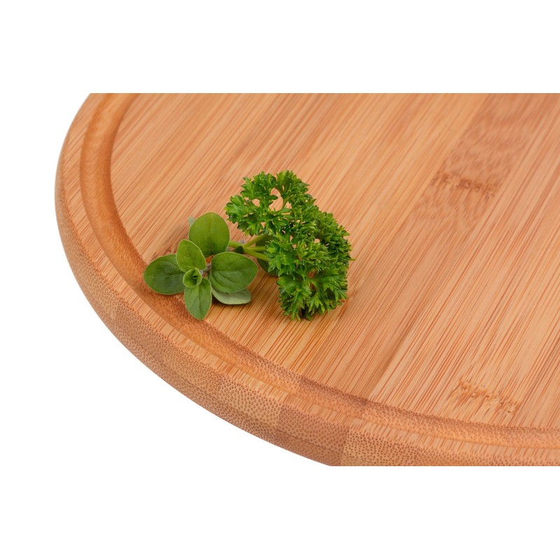 GRAEWE Meat Plate Diameter 25 cm Bamboo with Juice Groove
