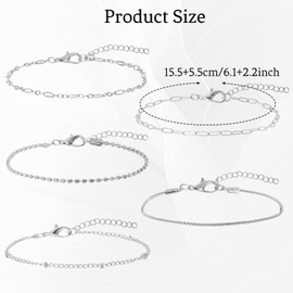 Silver Bracelet Womens Silver Bracelet Stack Waterproof Sterling Silver Jewelry Minimalist Cute Little Thin Bracelet Package Gift