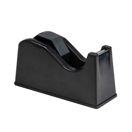 IHOMECOOKER Desktop Tape Dispenser Adhesive Roll Holder (Fits 1" & 3" Core) with Weighted Nonskid Base Black