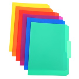 Operitacx Your Workspace 6pcs Vibrant Plastic Folders Manila File Organizer for A4 Papers Folders