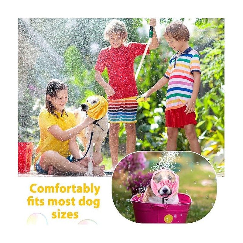 LALOCAPEYO Dog Waterproof Shower Cap,Adjustable Dog Ear Protection Device,Hanging Pet