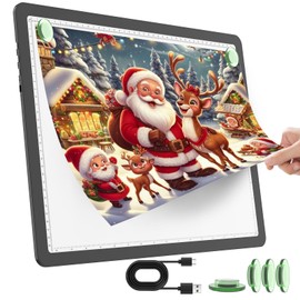 TOHETO Rechargeable A3 Light Pad for Diamond Painting, Ultra Bright Tracing Light Box for Drawing, Wireless Lightbox for Tracing and Drawing, Cordless Diamond Art Light Board for Sketching (Black)