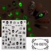 Unikato Halloween Nail Stickers, Nail Parts, 6 Sheets, Fluorescent Stickers,