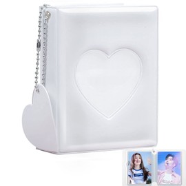 Kpop - Carpeta portable para tarjetas fotográficas de 3 pulgadas, mini álbum de fotos K-pop, Love Heart Hollow Kpop Photo Card Holder Binder with Love