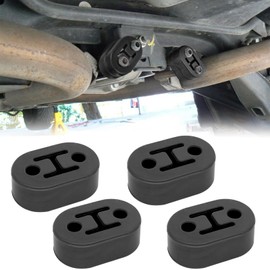 Mikqky Pack of 4 Rubber Exhaust Hangers, Universal Car Exhaust Holder, Suitable for All Vehicles, To Protect The Rear System, 2 Holes 12 mm, Black