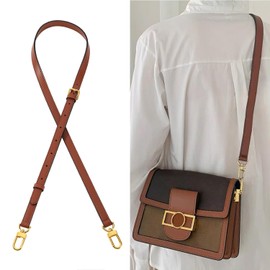 RYYXZXL Vachetta Leather Replacement Adjustable Shoulder Strap for L V Handbag Replacement Bag Strap (width: 0.6in-caramel color)