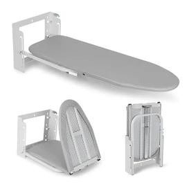 Wall Mounted Ironing Board Adjustable Height, 36 x 12 Inch Fold Away Iron Board Wall Mount Space-Saving Ironing Board with Removable Heat Resistant Cover for Small Spaces Home Laundry Room