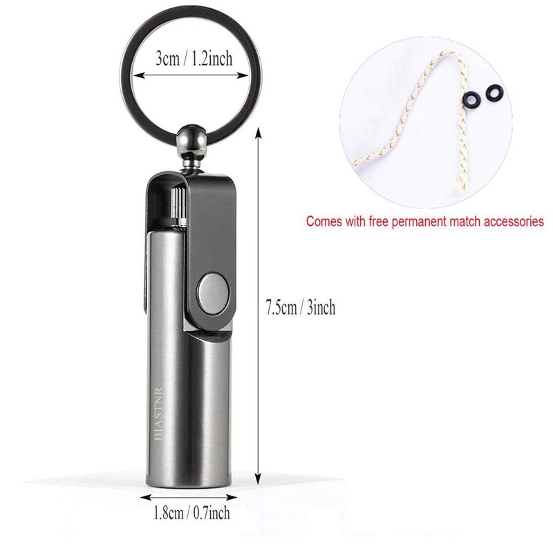 BIASTNR Permanent Match, Keychain Flint Matchstick Fire Starter Forever Match,