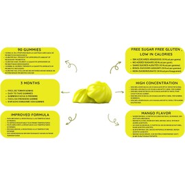 Probiotic Gummy Bears | 1 Gummy Bear Contains 1000 Million Strains of Bacillus Coagulans per Dose | 90 Gummy Bears 3 Month Supply | Mango Flavour | Intestinal Flora Suitable for Children and Adults