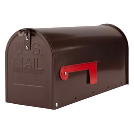 Bronze Metal Mailbox Post Mount, RAINHOL Medium Compacity Mail Box, Galvanized Steel Standard Mailboxes for Outside, 20 x 8.7 x 6.7 inches