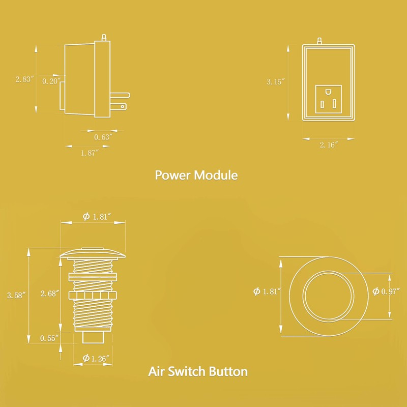 SINKINGDOM Garbage Disposal Air Switch Kit with with Long Button,